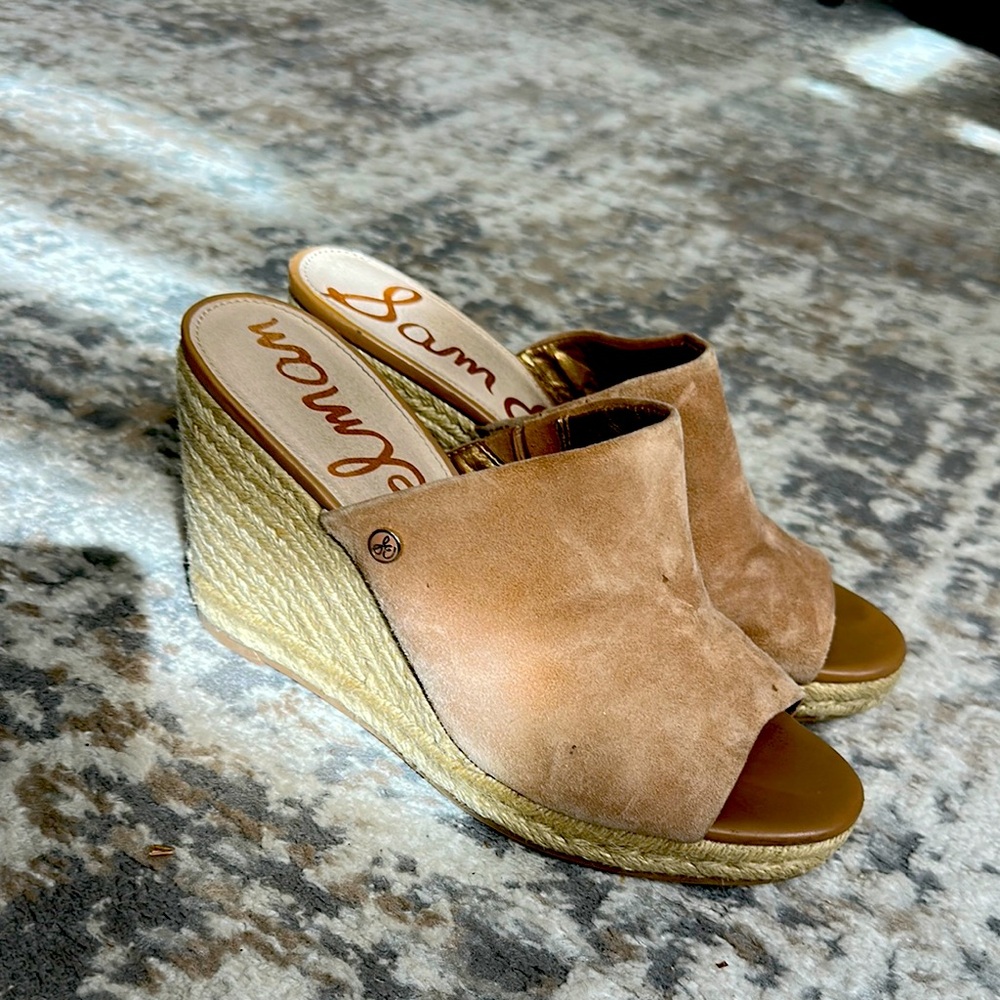 Sam Edelman Tan Wedge Espadrilles 8.5